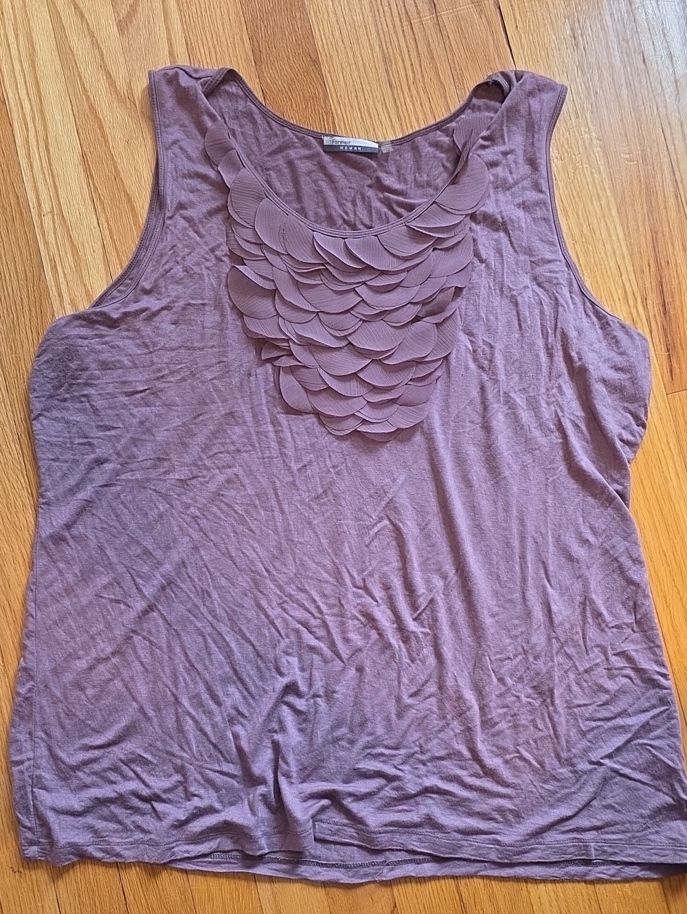 Dusty Mauve Scallop-Layer Front Tank